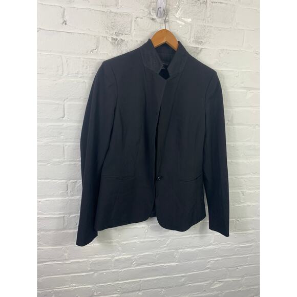 Ann Taylor Women's Blazer Coat Long Sleeve Front Button Black Size 2 - Picture 1 of 5